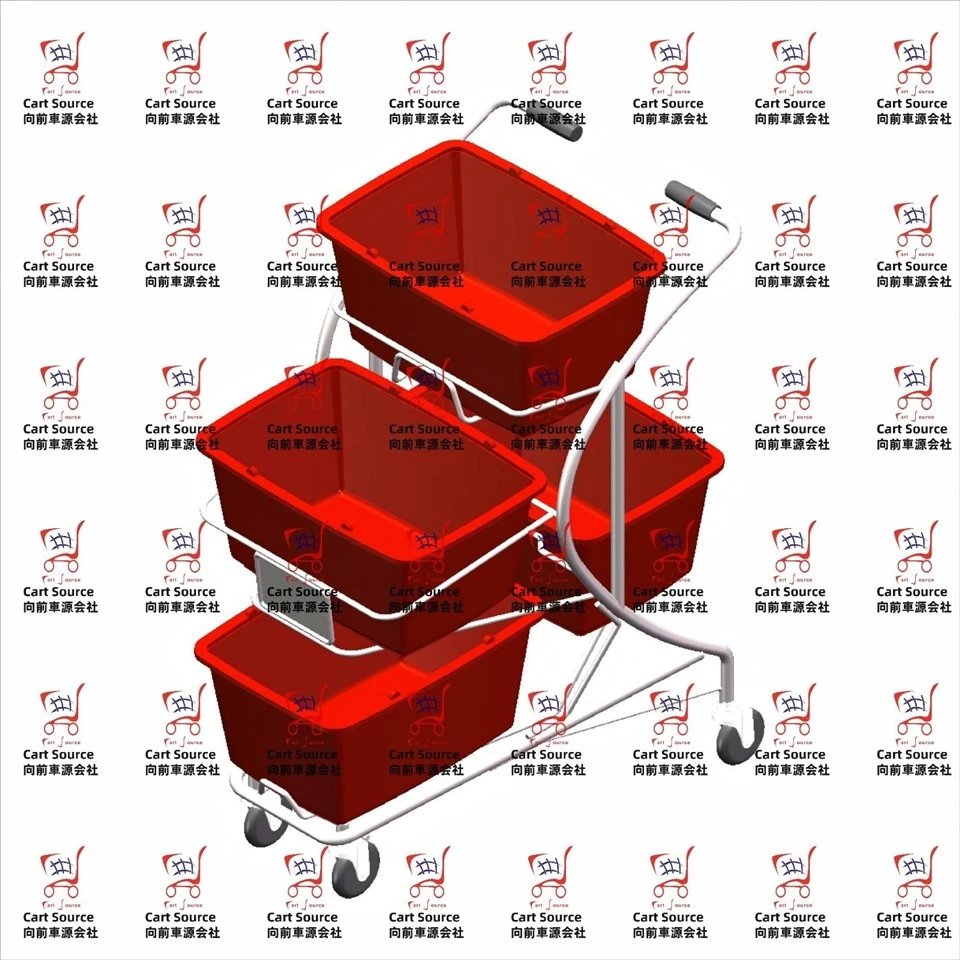 Cart Source 4-basket Aluminum Shopping Cart